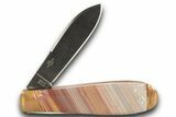 Pocket Knife with Banded Jasper Inlays #370831-3
